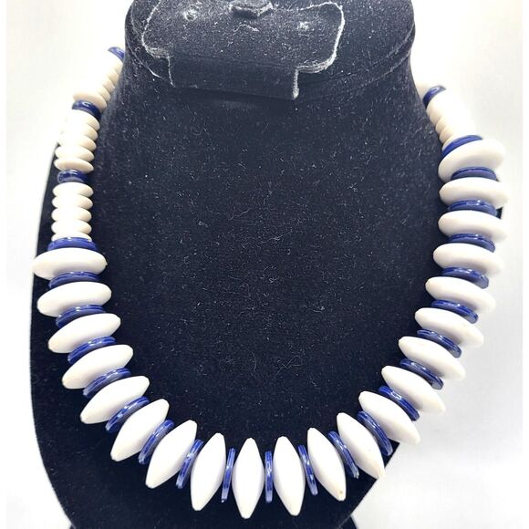 Chunky Nautical Beaded Necklace 18in - Picture 1 of 2